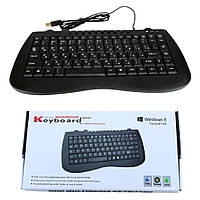 Проводная, офисная клавиатура KEYBOARD MINI KP-988, Черная / Мини клавиатура для компьютера или ноутбука