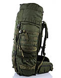 Тактичний каркасний похідний рюкзак Over Earth (модель 625) 80 літрів олива, фото 2