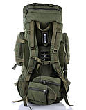 Тактичний каркасний похідний рюкзак Over Earth (модель 625) 80 літрів олива, фото 3