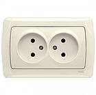 Розетка подвійна без з/к Carmen Крем