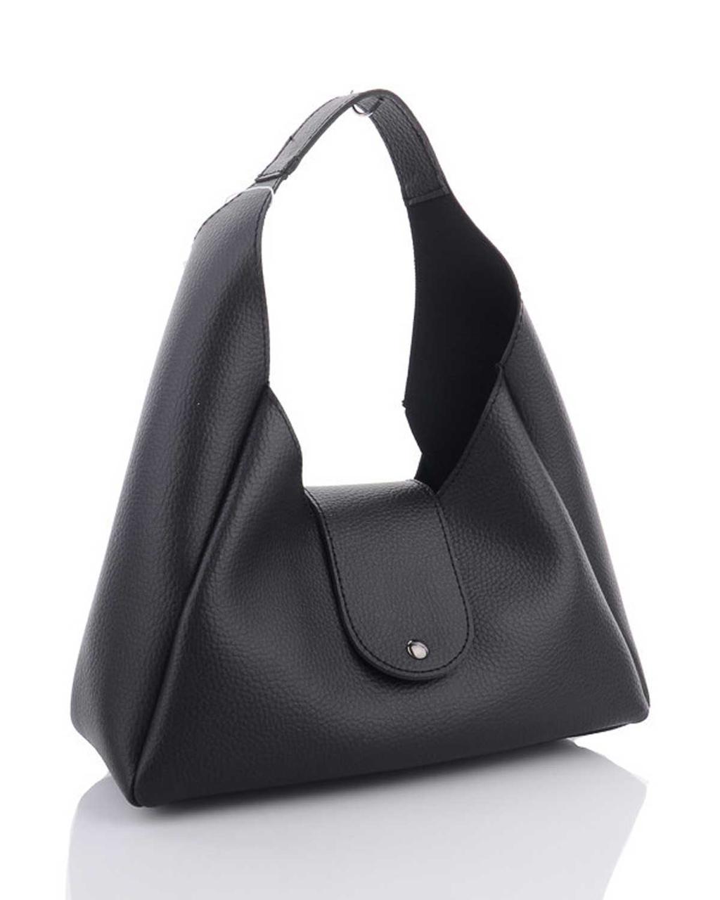 Жіноча сумка на одне плече середнього розміру «Мія» екошкіра чорного кольору Welassie
