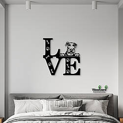 Панно Love&Paws Ердельтер'єр 20x20 см - Картини та лофт декор з дерева на стіну.