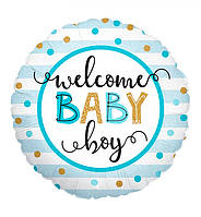 Повітряна кулька "Welcome baby boy", розмір - 45 см