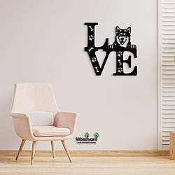 Панно Love&Paws Аляскинський маламут 20x20 см - Картини та лофт декор з дерева на стіну.