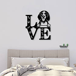 Панно Love&Paws Американський англійський кунхаунд 20x23 см - Картини та лофт декор з дерева на стіну.