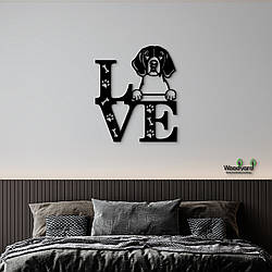 Панно Love&Paws Американський фокстер'єр 20x23 см - Картини та лофт декор з дерева на стіну.