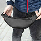 Стильна вмісна поясна сумка-бананка MENI з якісної чорної екокожі flotar на 4 відділення, фото 6