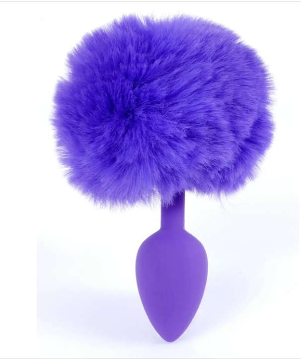 Анальний корок ( розмір S) з хвостом Boss Series — Silicon PLUG Bunny Tail Purple, фото 1
