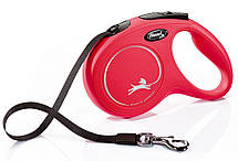 Повідець рулетка Flexi New Classic XS для собак вагою до 12 кг, стрічка 3 метра, колір червоний