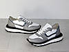 Сірі з білим стильні кросівки жіночі модні з натуральної шкіри, фото 7