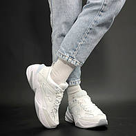 Женские кроссовки весна лето белые Nike M2K Tekno White. Обувь женская модная белая Найк М2К Текно Вайт