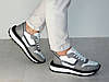 Сірі з білим стильні кросівки жіночі модні з натуральної шкіри, фото 2