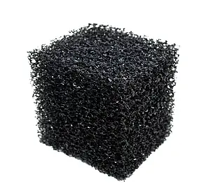 Фільтруюча губка, 10х10х10 см, XL, чорна. Губка крупнопориста для акваріума.