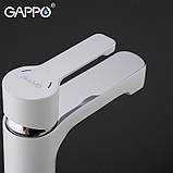 Змішувач для умивальника GAPPO G1002-8, білий/хром, фото 5
