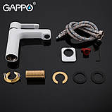 Змішувач для умивальника GAPPO G1002-8, білий/хром, фото 8