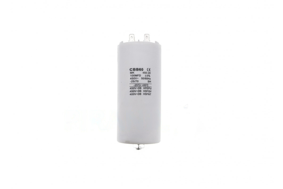 Конденсатор CBB60 100 мкФ 450V, з гайкою (MK)