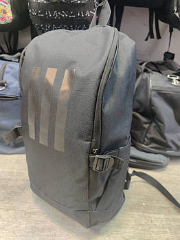 Рюкзак чорний спортивний міський 47*27 см на блискавці з кишенею Kay