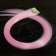 Пасма волосся на кліпсах, трес для нарощування, канекалон на шпильці ніжно рожевий
