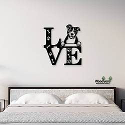 Панно Love&Paws Басенджі 20x23 см - Картини та лофт декор з дерева на стіну.