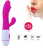 Жіночий вібратор реалістичний з відростком кліторальним, стимулятор вагіни та клітор, Інтимні іграшки, фото 3