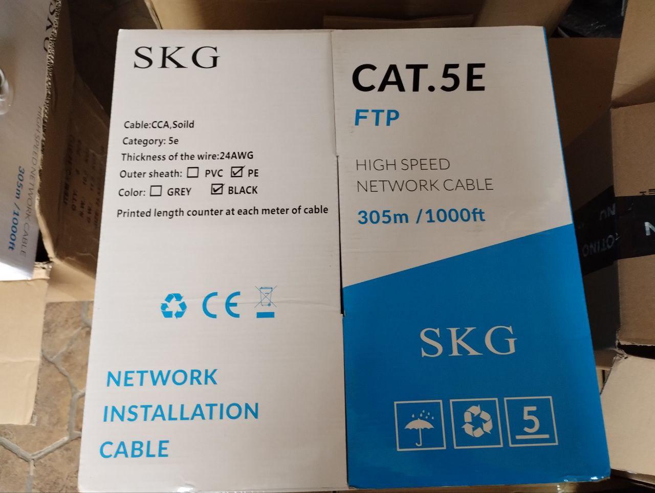Кабель звита пара FTP (PE) Cat.5e SKG 4x2x0.51CCA, зовнішній, чорний, 305 м