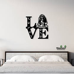 Панно Love&Paws Бассет-хаунд 20x23 см - Картини та лофт декор з дерева на стіну.