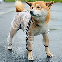 Дощовик - комбінезон з капюшоном для собаки унісекс 5XL Прозорий