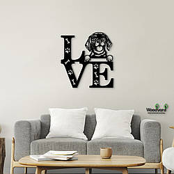 Панно Love&Paws Бігль 20x23 см - Картини та лофт декор з дерева на стіну.