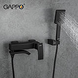 Змішувач для ванни GAPPO G3207-6, чорний, фото 4