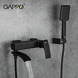 Змішувач для ванни GAPPO G3207-6, чорний, фото 3