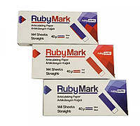 Артикуляционная бумага RubyMark 40 mk прямая, красно-синяя 144 шт.