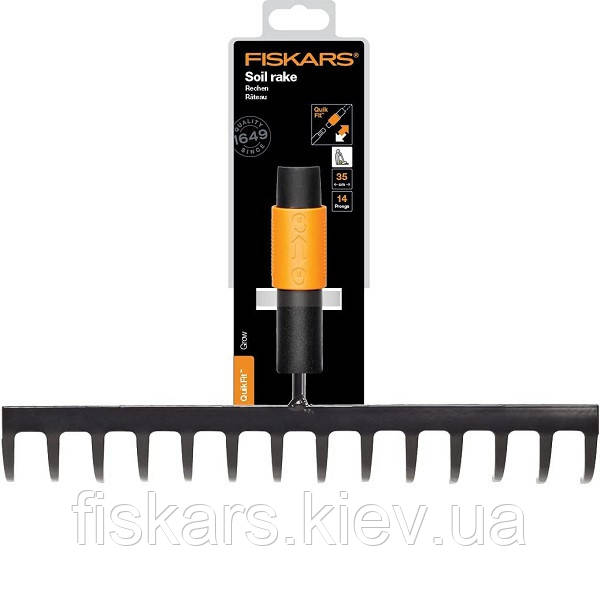 Граблі насадка  для грунту 14 зубів Fiskars QuikFit (1000653) 135511