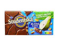 Шоколад молочний з грушею, арахісом та желейними цукерками Studentska Mlecna S Chuti Hrusek, 170 г