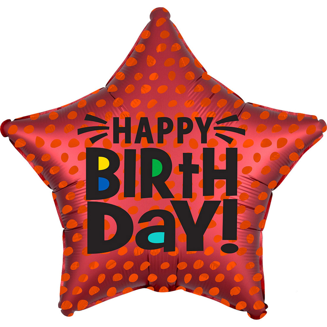 Фольгована кулька зірка "Happy Birthday червона" 18"(45см) 1шт.