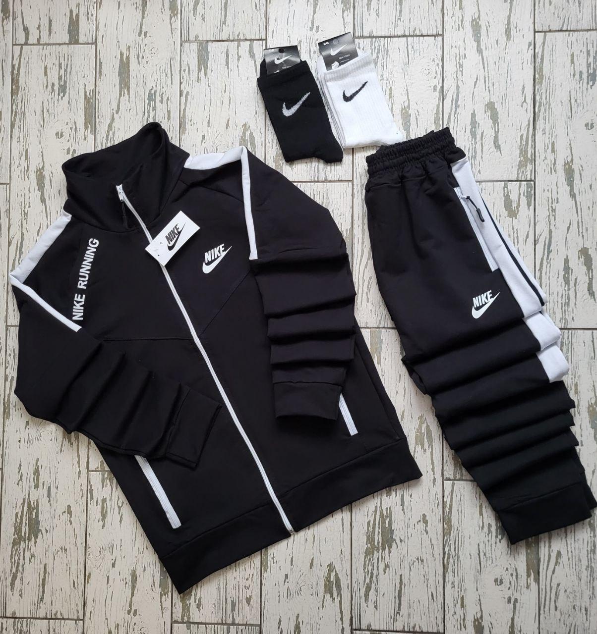 Nike Running спортивний костюм чоловічий весняний осінній кофта штани найк чорний