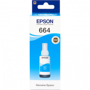 Оригінальне чорнило Epson L110/L210/L355/L555/L1300 (Cyan) 70ml (C13T66424A) №664 для принтера