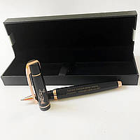 Ручка подарочная черная с колпачком, гравировкой "Хороший адвокат" и изображением Фемиды