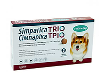 Таблетки Simparica TRIO от блох, клещей и гельминтов для собак 10-20 кг цена за 1 табл. 10024337