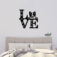 Панно Love&Paws Бордер-коллі 20x20 см - Картини та лофт декор з дерева на стіну.
