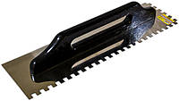 Терка стальная оцинкованная с зубцами 130x480 мм (10х10 мм) Coval (деревянная ручка) Техно Плюс арт.Т1632
