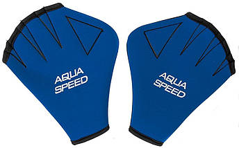 Рукавички для плавання рукавички для аквааеробіки Aqua Speed Neopren Gloves сині розмір XL, фото 3