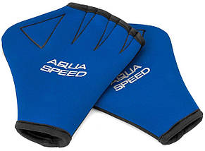 Рукавички для плавання рукавички для аквааеробіки Aqua Speed Neopren Gloves сині розмір XL, фото 5