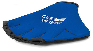 Рукавички для плавання рукавички для аквааеробіки Aqua Speed Neopren Gloves сині розмір XL, фото 4