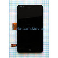 Дисплей (LCD) для Nokia Lumia 900 с тачскрином и рамкой black Original Quality