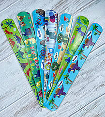 Дитячі браслетики/лінійка оптом 12 шт./пач. ДИНОЗАВРИ