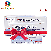 Иглы для шприц-ручек BD Micro-Fine+ «МикроФайн» 8 мм 100 шт. 3 упаковки