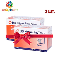 Иглы для шприц-ручек BD Micro-Fine+ «МикроФайн» 6 мм 100 шт. 2 упаковки