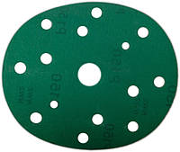 Наждачная бумага круг Р- 150 SOLL d 150 мм (15 отверстий, на пластик. основе зеленый) Техно Плюс арт.Т1308