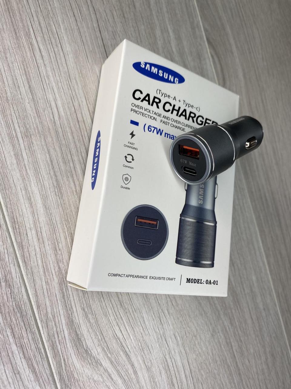 Автомобільний зарядний пристрій для Samsung OA-01 USB+PD 67W