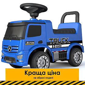 Дитяча каталка-толокар Mercedes (машинка, музика, на батарейці) Вантажівка Bambi 656-4 Синій